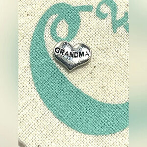 Origami Owl Living Lockets HTF Retired Original Grandma Heart Floating Charm